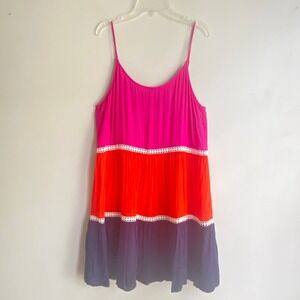 Tory Burch Dress M/M Medium Color Block‎ Crochet Detail Sleeveless